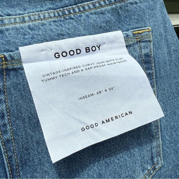 Good American Good Boy Straight Split Hem Jeans Women’s 14/32 NWT - Picture 4 of 10